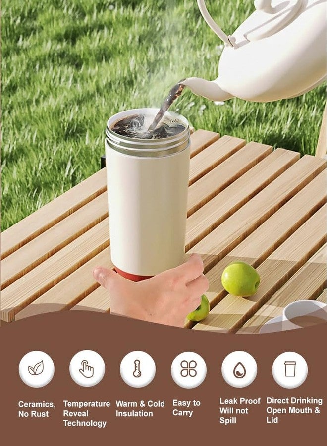 KitchEase Insulated Vacuum Coffee Tumbler | Smart Touch Temperature Display | 420 ML Flask with 6-Hour Temperature Lock-in Technology - (Stone Beige) - Image 3